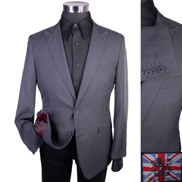 ENGLISH LAUNDRY Sport Coat Suit Jacket Blazer Sz 38S Windowpane Gray EUC - Picture 1 of 15